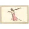 n°14017 - Pellegrini - Jeune femme portant ses skis