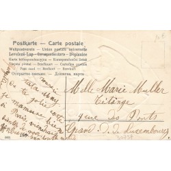 n°30737 - Carte Gaufrée - Joyeuses Pâques - Enfants dans une coquille d'oeuf et lapin blanc