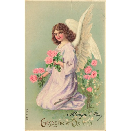 n°30739 - Pâques - MSIB 14212 - Ange aux roses - Gesegnete Ostern