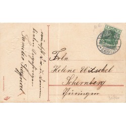n°30740 - Carte Gaufrée - Fröhliche Ostern - Ange portant un Åuf géant de fleurs
