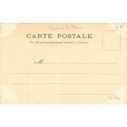 n°30742 - Carte peinte à la main - Illustrateur MED - Fillette au grand chapeau rose et fleurs