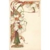 n°30753 - Carte Gaufrée - Art Nouveau - Bouquet de Narcisses et Volutes Dorées