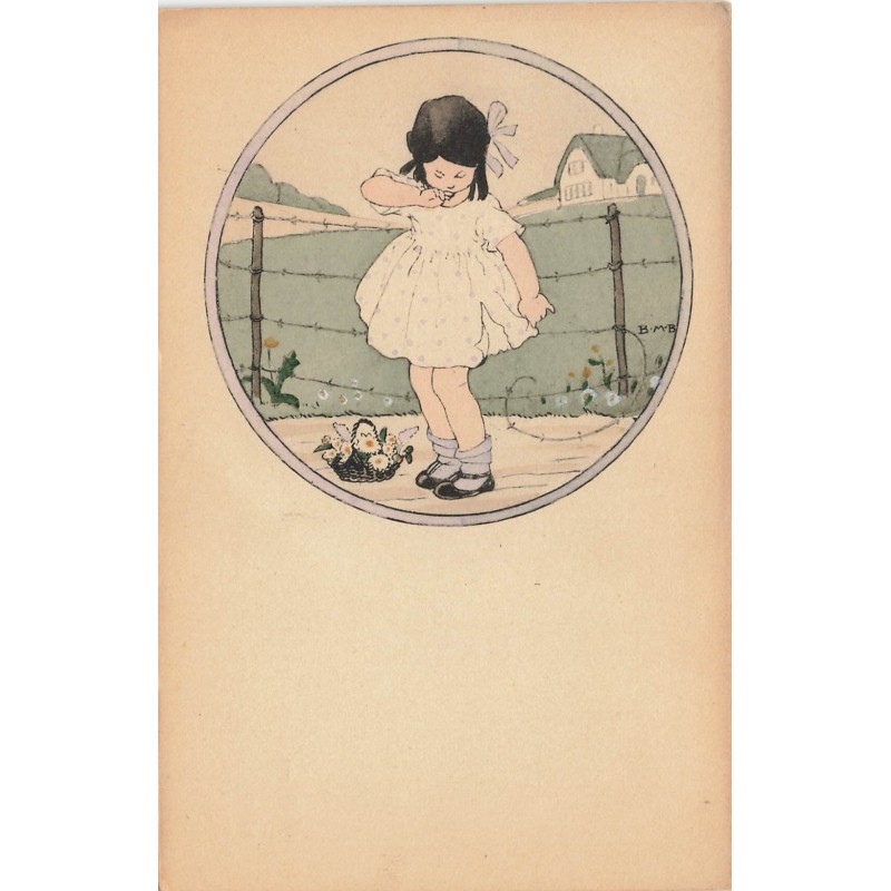 n°30755 - Illustrateur Bertha Midderigh-Bokhorst (B.M.B.) - Fillette au panier de fleurs