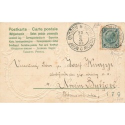 n°30770 - Carte Gaufrée - Clapsaddle - Portraits de deux fillettes dans des médaillons - Art Nouveau