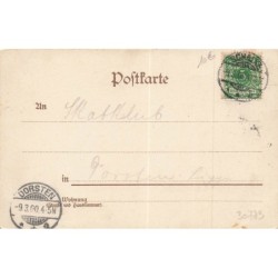 n°30773 - Fillette au chapeau de paille et fleurs bleues - Wezel & Naumann Leipzig Série 41 N°6