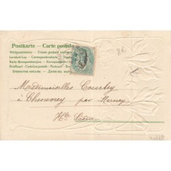 n°30788 - Carte Gaufrée - Bonne Année - Fleurs de Cyclamens Art Nouveau