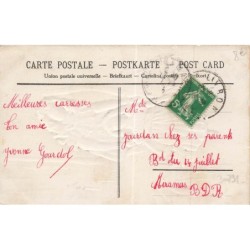n°30791 - Carte Gaufrée - Heureuse Année - Deux fillettes aux paniers de fleurs