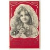 n°14044 - Jeune fille avec des roses - Frances Brundage