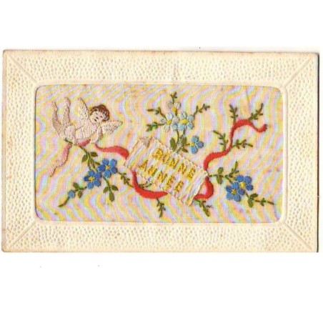 n°14061 - Carte Brodée - Bonne Année - Ange
