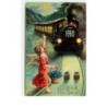 n°14085 - Viel Glück im neuen Jahre - Ange devant un train 1910