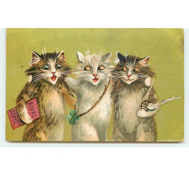 n°14097 - Maurice Boulanger - Chats souhaitant la bonne santé