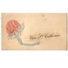 n°14102 - Vive Ste Catherine - Bonnet rose et ruban bleu (format 12 x 7 cm)