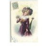 n°14112 - Jeune femme avec un chiot dans les bras