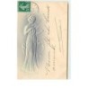 n°14113 - Carte Gaufrée - Art Nouveau - Femme de profil jouant du violon