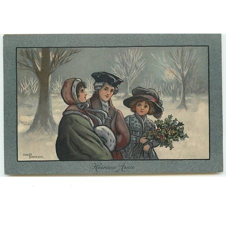 n°14116 - Ethel Parkinson MM Vienne n°531 - Heureuse Année - Couple avec une jeune fille dans les bois