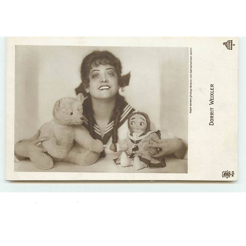 n°14146 - Dorrit Weixler avec une poupée et un ours en peluche - Teddy Bear