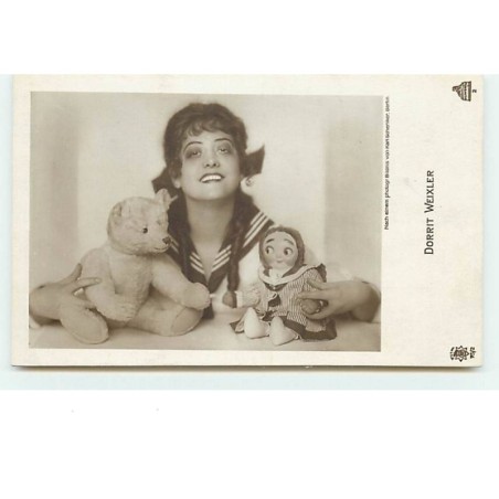 n°14146 - Dorrit Weixler avec une poupée et un ours en peluche - Teddy Bear