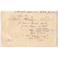 n°14151 - Carte Brodée - 1914-1915 - Papillon avec des drapeaux sur les ailes