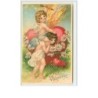 n°1042 - Carte Gaufrée - My Valentine - Angelots et coeur
