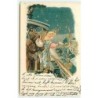 n°10425 - Carte Fantaisie - Père Noël  et Ange