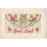 n°14253 - Carte Brodée - Good Luck - Eléphant Blanc