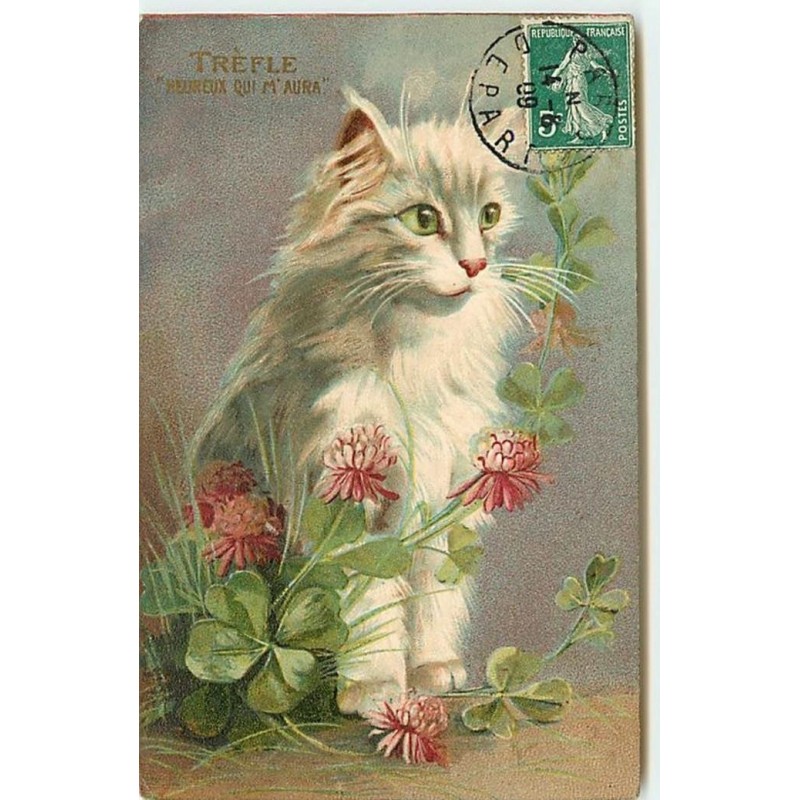 n°14266 - Maurice Boulanger - Trèfle - Heureux qui m'aura - Chat