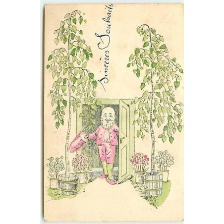 n°10429 - Carte Fantaisie Gaufrée - Lutin, nain