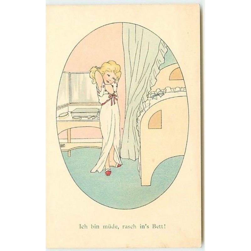 n°14272 - MM Vienne n°905 - Ich bin müde, rasch in's Bett - Fillette se préparant à se coucher