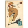 n°14315 - Naillod - Coup de Vent - Jeune femme portant une robe beige