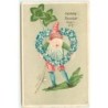n°10430 - Carte Fantaisie Gaufrée - Gelukkig Nieuwjaar - Lutin, nain