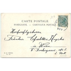 n°14337 - MM Vienne n°180 - Fröhliche Ostern - Enfants apportant du pain, un poule et des oeufs