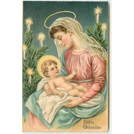 n°14342 - Carte Gaufrée - Fröhliche Weihnachten - Nativité