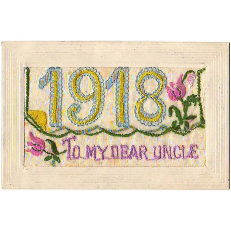 n°14351 - Carte Brodée avec rabat - 1918 To my dear Uncle