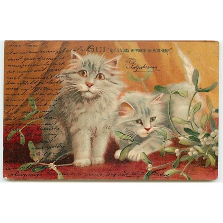 n°14368 - Maurice Boulanger - Gui qu'il vous apporte le Bonheur - Chats et brins de gui