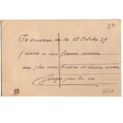 n°14501 - Carte Brodée - Photo d'un soldat dans un médaillon - Drapeau français