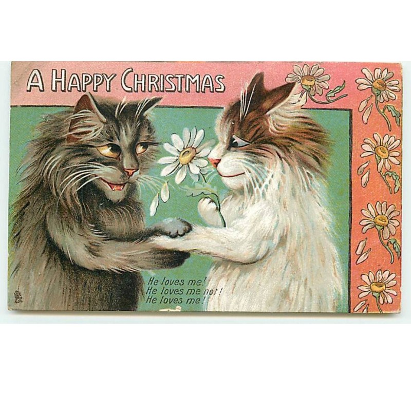n°14522 - Boulanger - A Happy Christmas - He loves me ! ... - Chat tenant la patte d'un autre chat