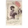 n°14551 - Vive Sainte Catherine - Photo d'une femme tenant un bouquet de marguerite - Bonne Rose