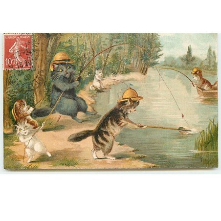 n°14570 - Maurice Boulanger - Chats pêchant