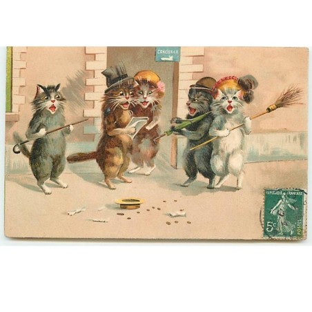 n°14571 - Maurice Boulanger - Chats chantant en faisant la manche