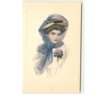 n°10457 - Carte Fantaisie - MM Vienne n°450 - Femme avec chapeau