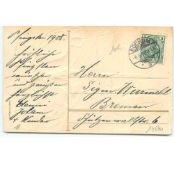 n°14640 - Carte Gaufrée - Fröhliche Pfingsten - Famille dans une calèche