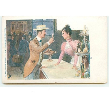 n°14664 - Philipp & Kramer Wien VI - Homme trinquant devant une jeune femme