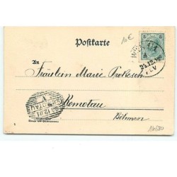 n°14680 - Fröhliche Weihnachten - Ange gardien apportant un sapin à des nains, lutins