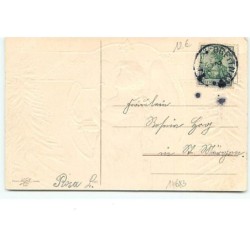 n°14683 - Carte Gaufrée - Clapsaddle - Fröhliche Weihnachten - Ange gardien jouant de la lyre