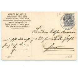 n°14687 - Viel Glück zum neuen Jahre - Garçon poussant une brouette remplie de pièces d'or