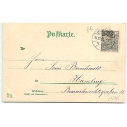 n°14741 - Prosit Neujahr - Hommes jouant de la musique près d'un clocher