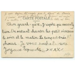 n°14771 - Qui va à la chasse perd sa place - Ours blanc et pingouin portant un fusil