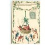 n°14778 - Carte Gaufrée - 1er Avril - Souffle Poisson d'Avril  ... - Panier avec poisson fumant une pipe