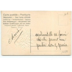 n°14779 - Carte Gaufrée - 1er Avril - CLapsaddle - Ange sur des fleurs  tiré par des Poissons