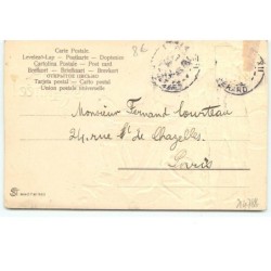 n°14788 - Carte Gaufrée - Bonne Année - Homme regardant des bouteilles renversées